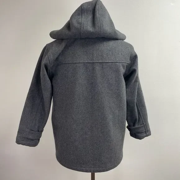 Girl's Children's Place Grey Hooded Duffle Winter Coat wool blend. Toggle jacket - Picture 2 of 16